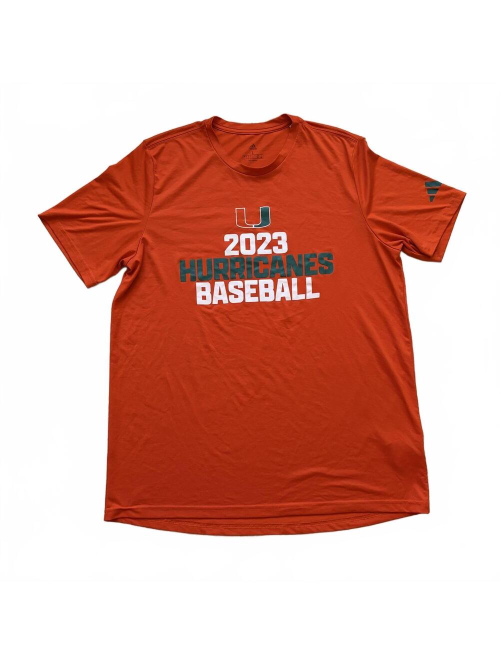 Miami Hurricanes Adidas T-Shirt Baseball Player Issued Canes 2023 Men Size Large